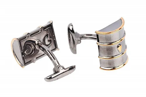 Запонки "Баррель" СЕРЕБРО / ЧЕРНЕНИЕ 12,45 Г